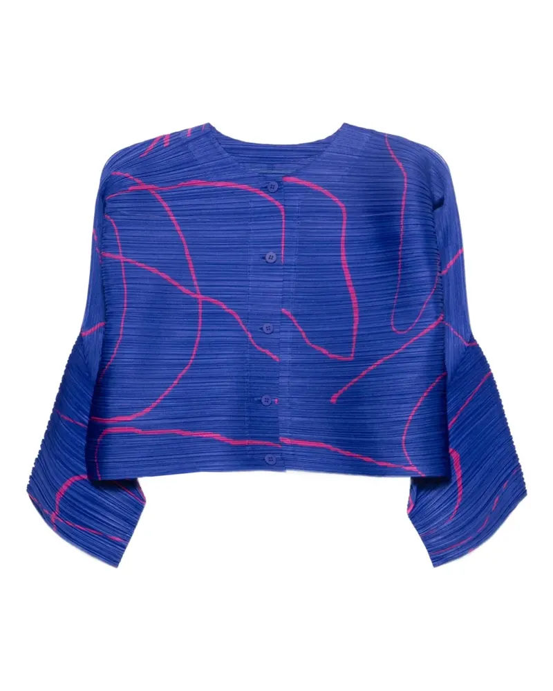 Issey Miyake Oberteil mit Muster - Blau Blau