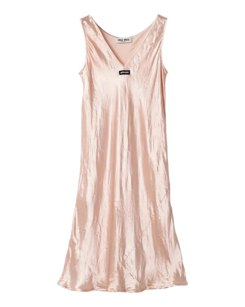 Miu Miu Midikleid aus Satin - Rosa Rosa