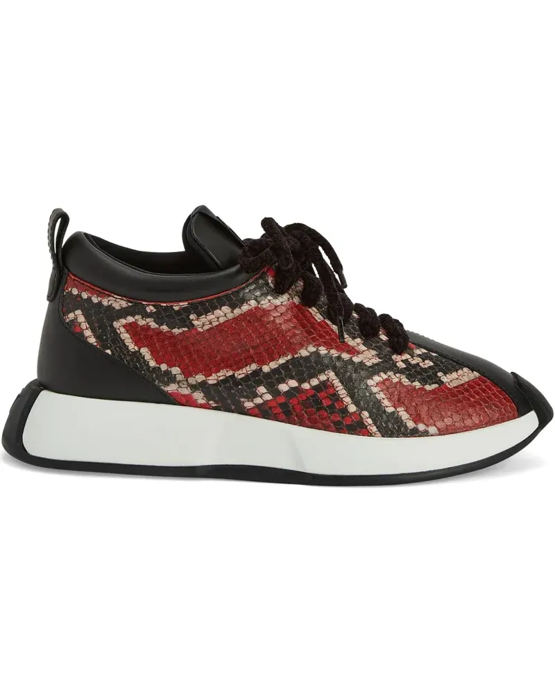 Giuseppe Zanotti Ferox Sneakers mit Schlangeleder-Effekt - Rot Rot