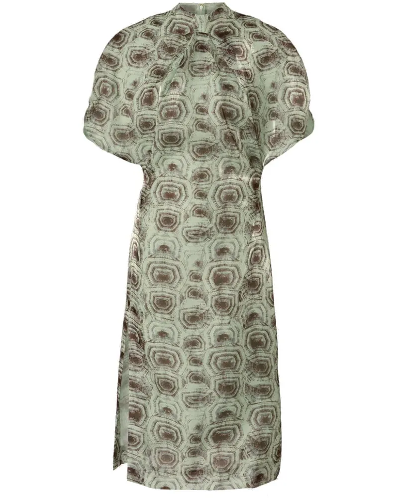 Genny Midikleid mit Print - Grün Grün