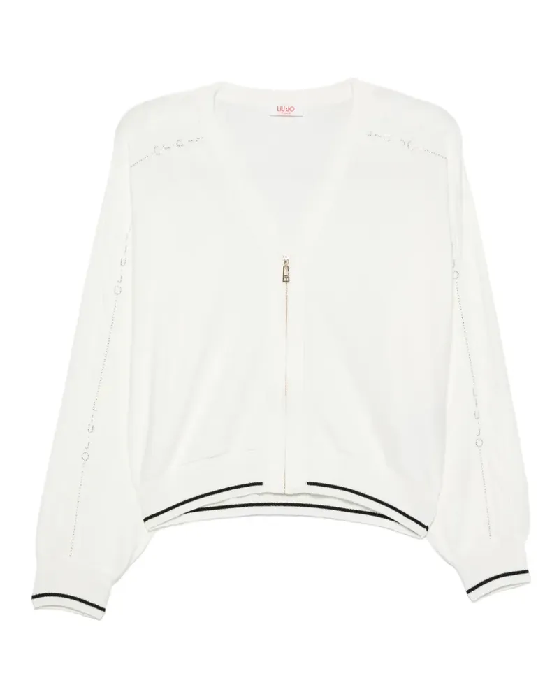 Liu Jo zip-fastening contrasting-trim cardigan - Weiß Weiß