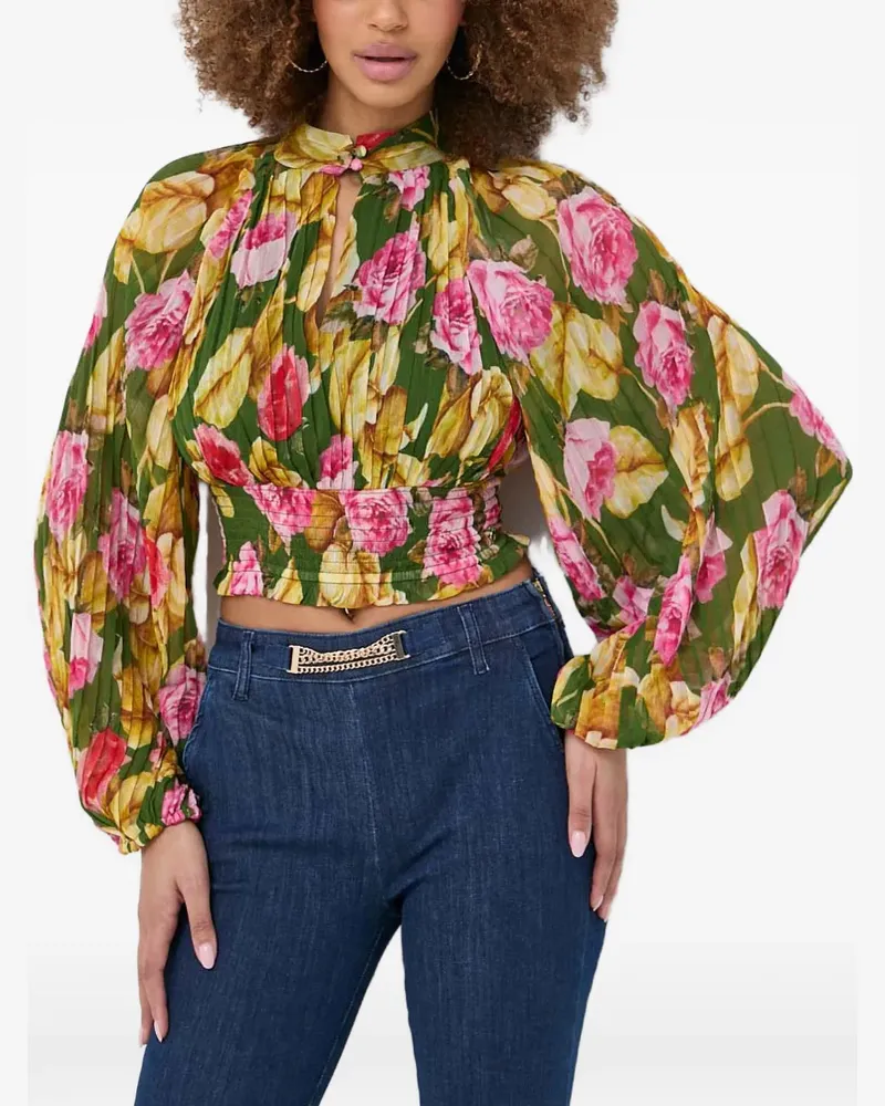 Guess Bluse aus floraler Spitze - Grün Grün