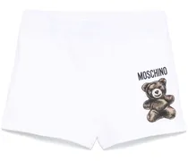 Shorts mit Teddy-Print - Weiß