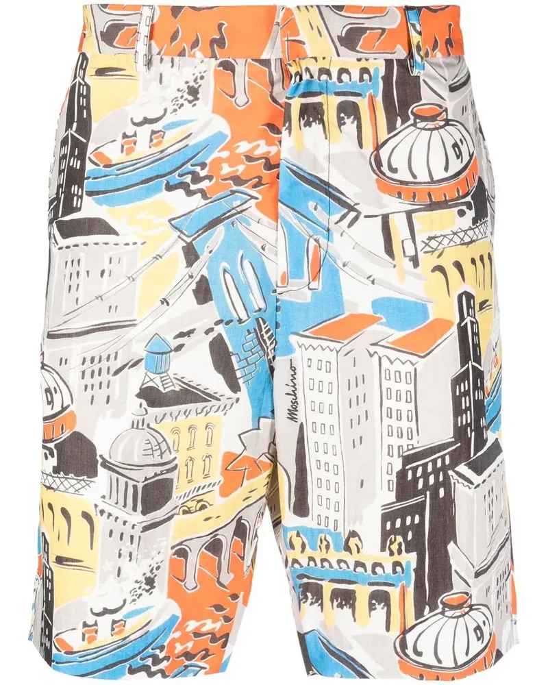 Moschino Bermudas mit grafischem Print - Grau Grau