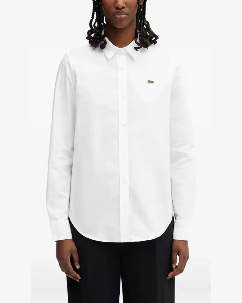 Lacoste logo-patch button-down shirt - Weiß Weiß