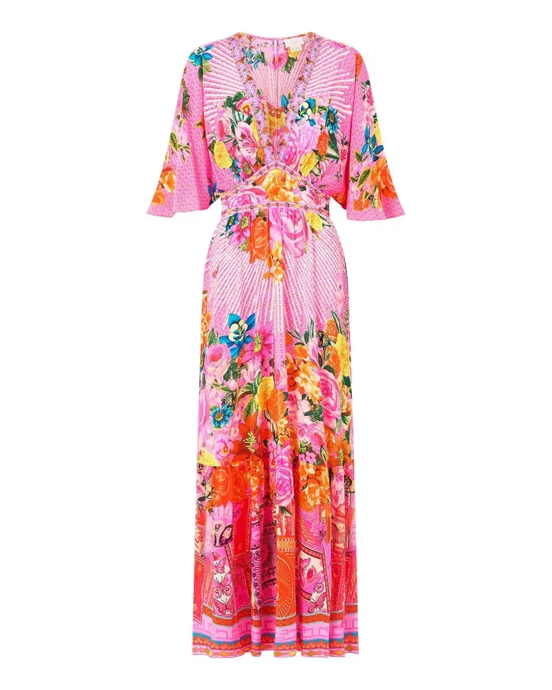 Camilla ruffle-hem floral-print maxi dress - Rosa Rosa