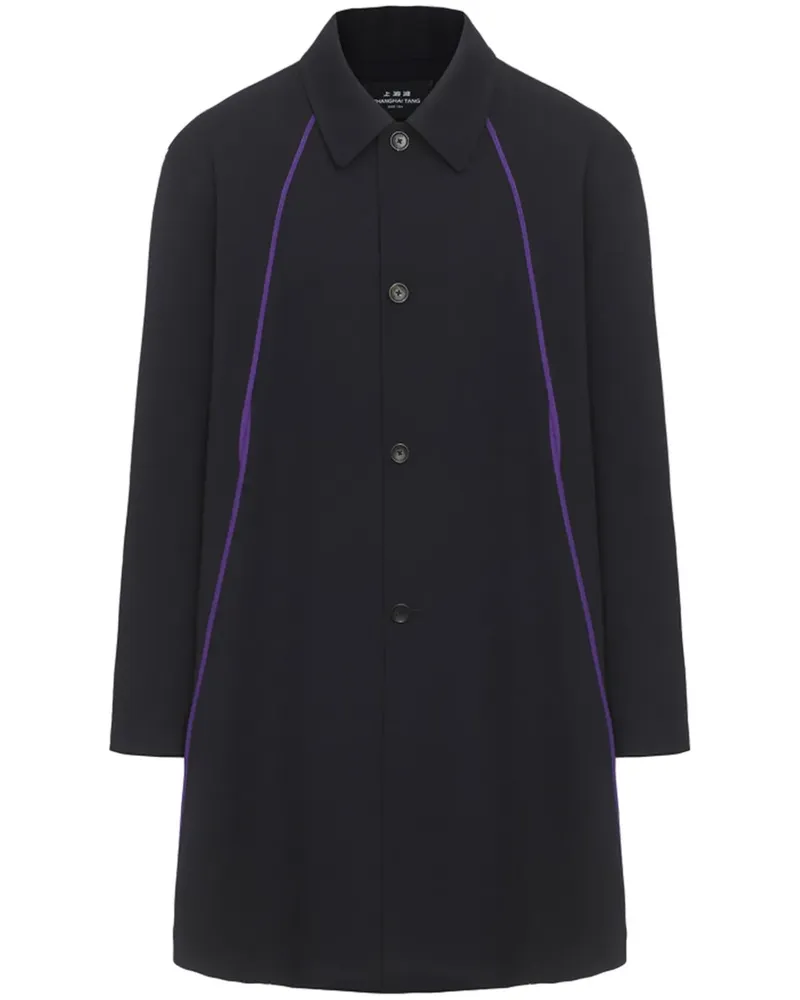 Shanghai Tang Trenchcoat mit Paspeln - Blau Blau