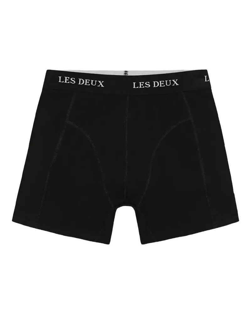 LES DEUX Warren logo-waistband boxers (pack of two) - Schwarz Schwarz