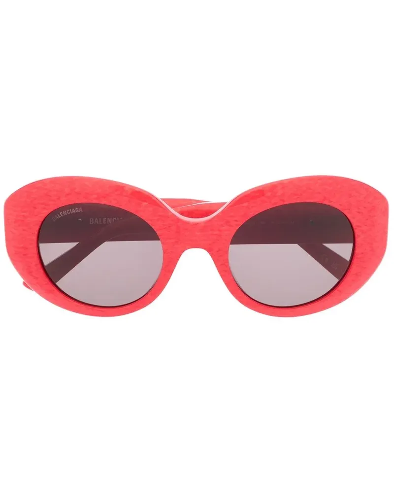 Balenciaga Runde Oversized-Sonnenbrille - Rot Rot