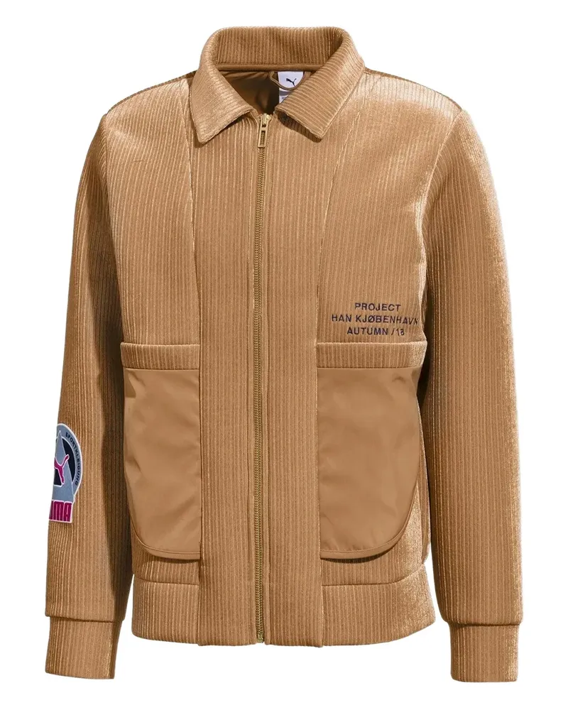 Puma Überkreuzte Jacke mit Splicing-Revers - Nude Nude