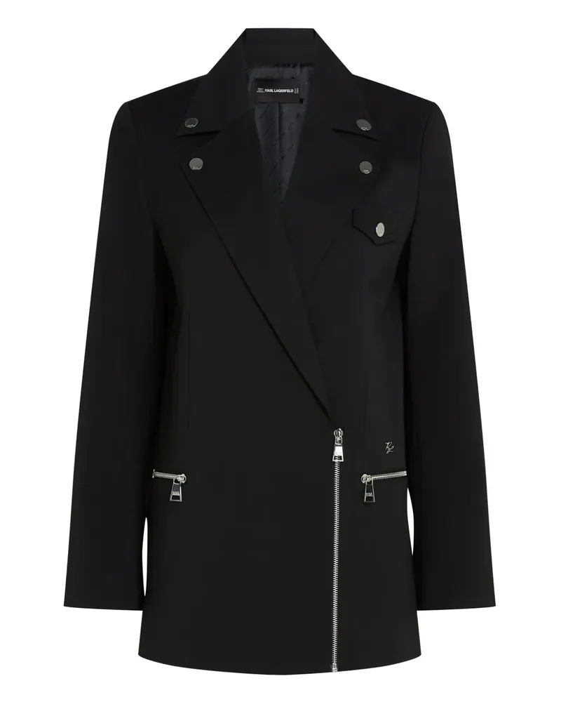 Karl Lagerfeld Blazer im Biker-Look - Schwarz Schwarz