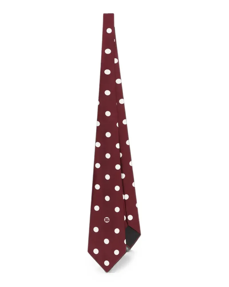 Dolce & Gabbana Seidenkrawatte mit Polka Dots - Rot Rot
