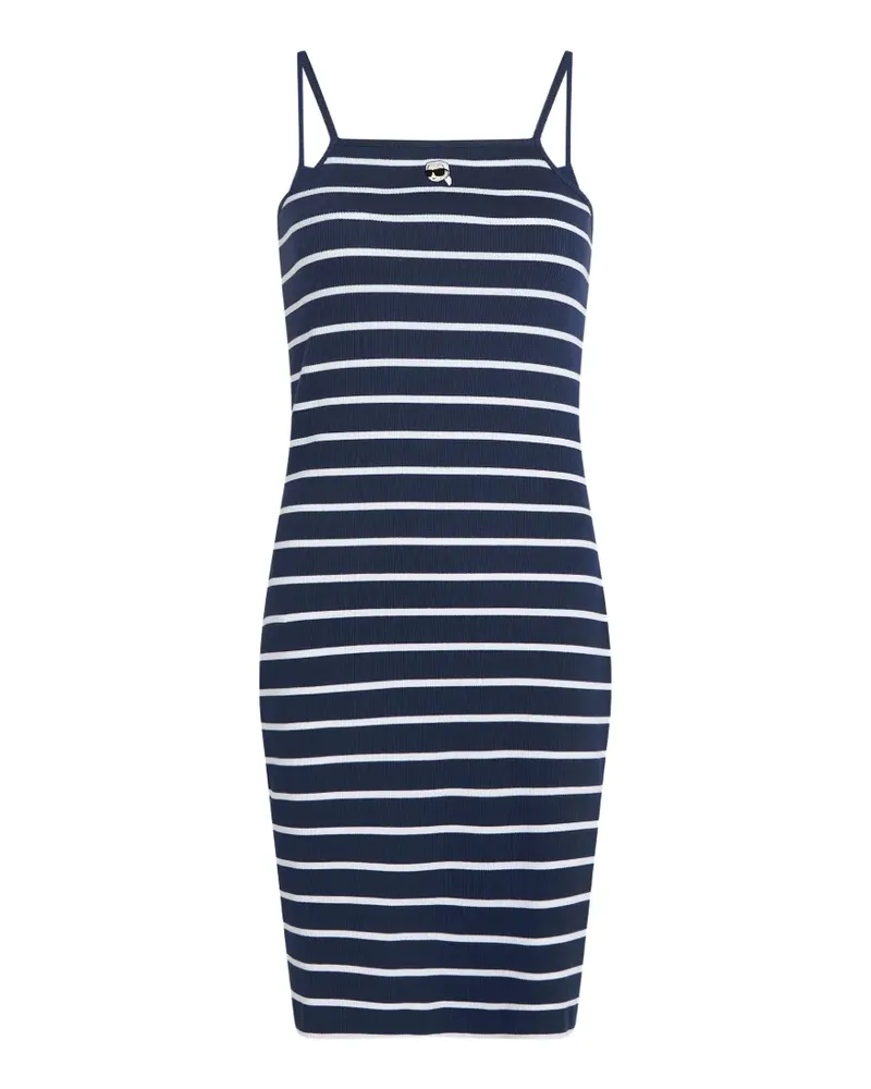 Karl Lagerfeld Gestreiftes Ikon Kleid - Blau Blau