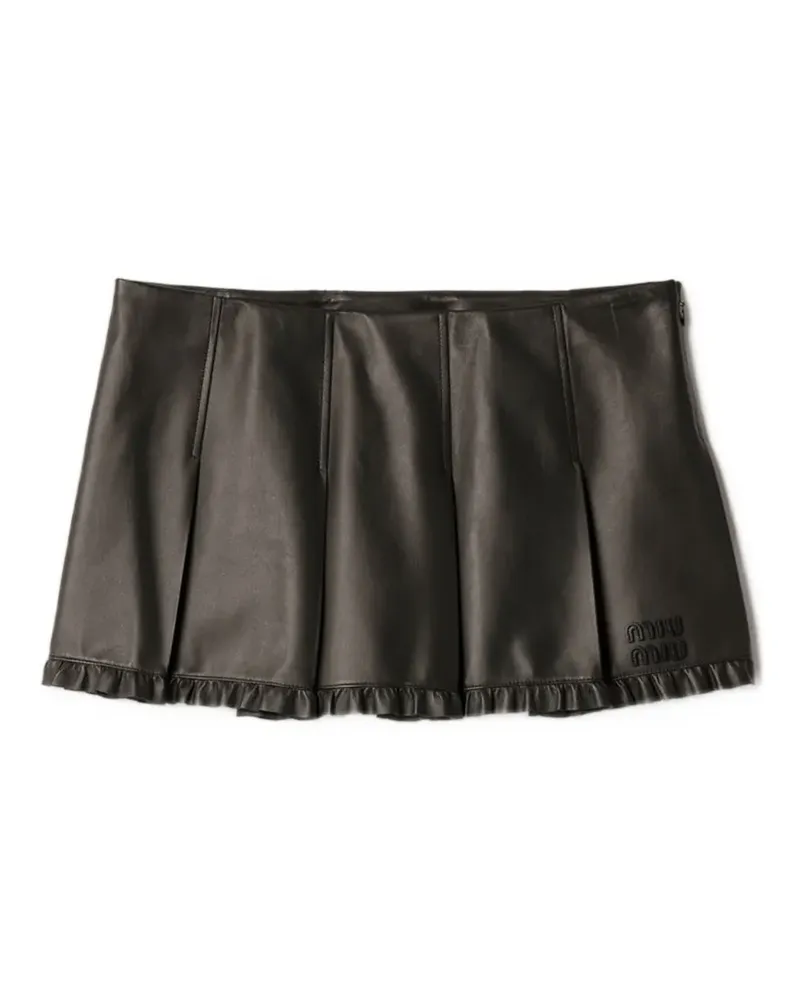 Miu Miu pleated nappa-leather skirt - Schwarz Schwarz