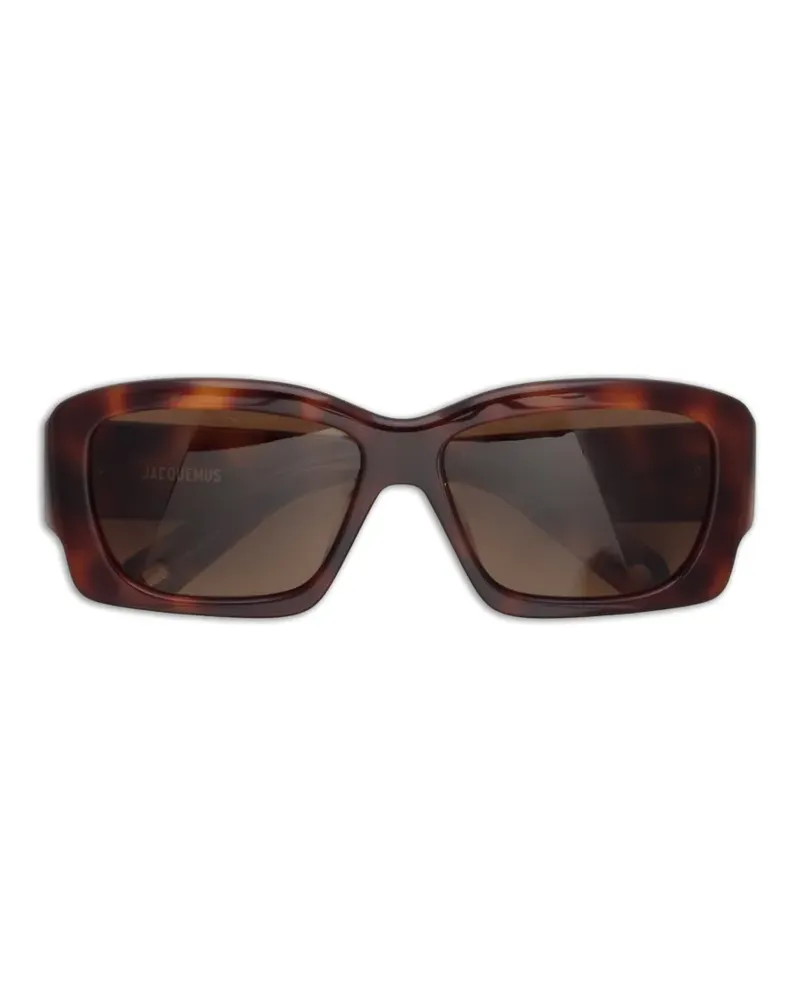 Jacquemus Croisiere Sonnenbrille mit eckigem Gestell - Braun Braun