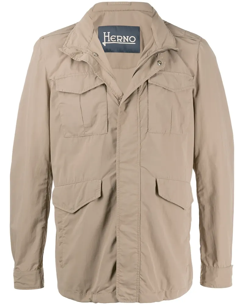 Herno Utility-Jacke mit Stehkragen - Nude Nude
