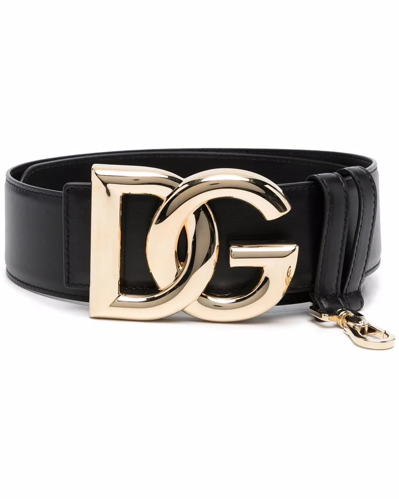 Dolce & Gabbana Gürtel mit Logo-Schnalle - Schwarz Schwarz