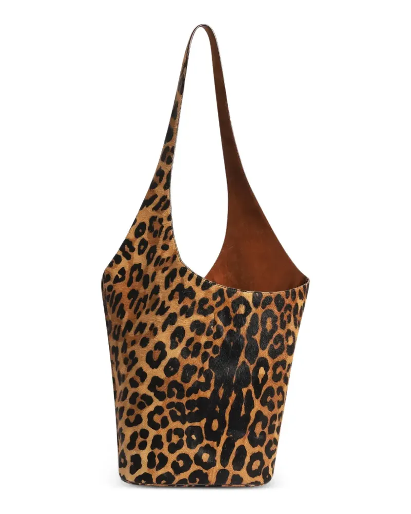 Alberta Ferretti leopard-print shoulder bag - Braun Braun