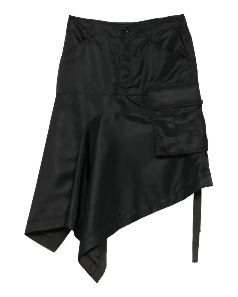 Sacai Asymmetrischer Rock - Schwarz Schwarz