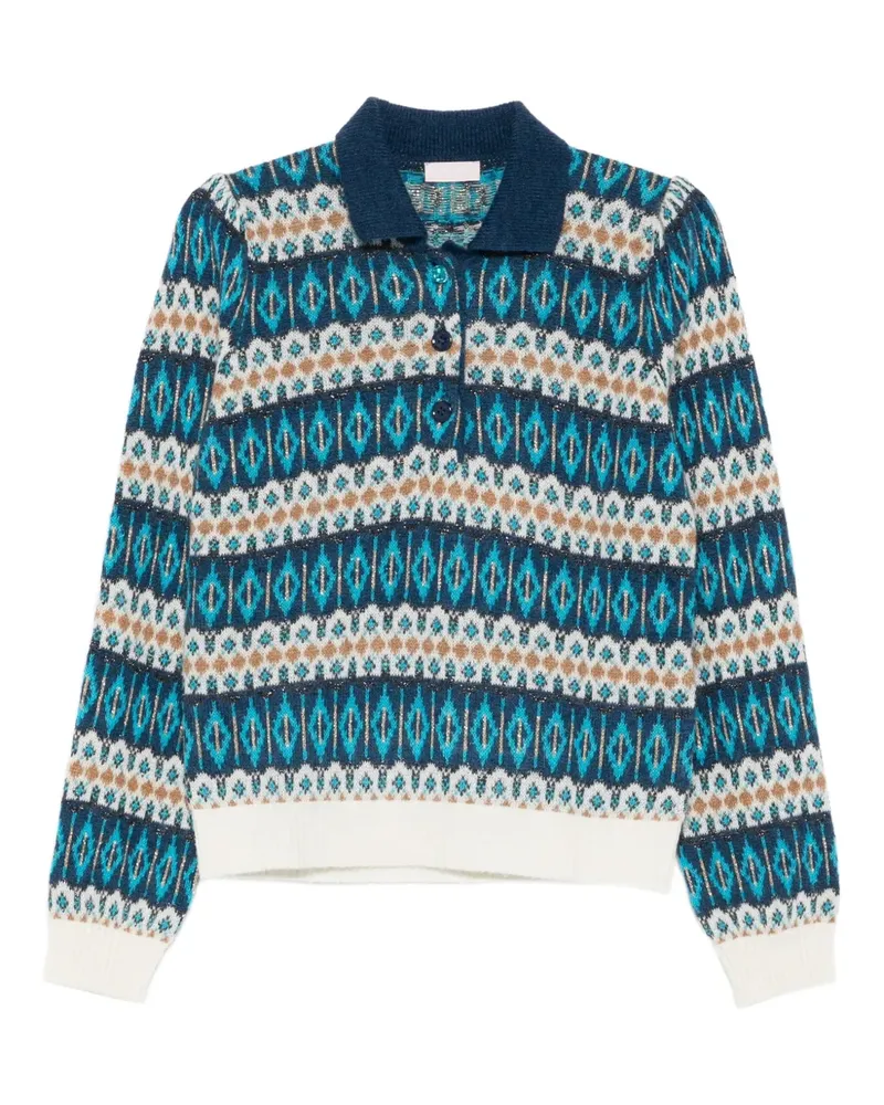 Liu Jo Gemustertes Poloshirt - Blau Blau