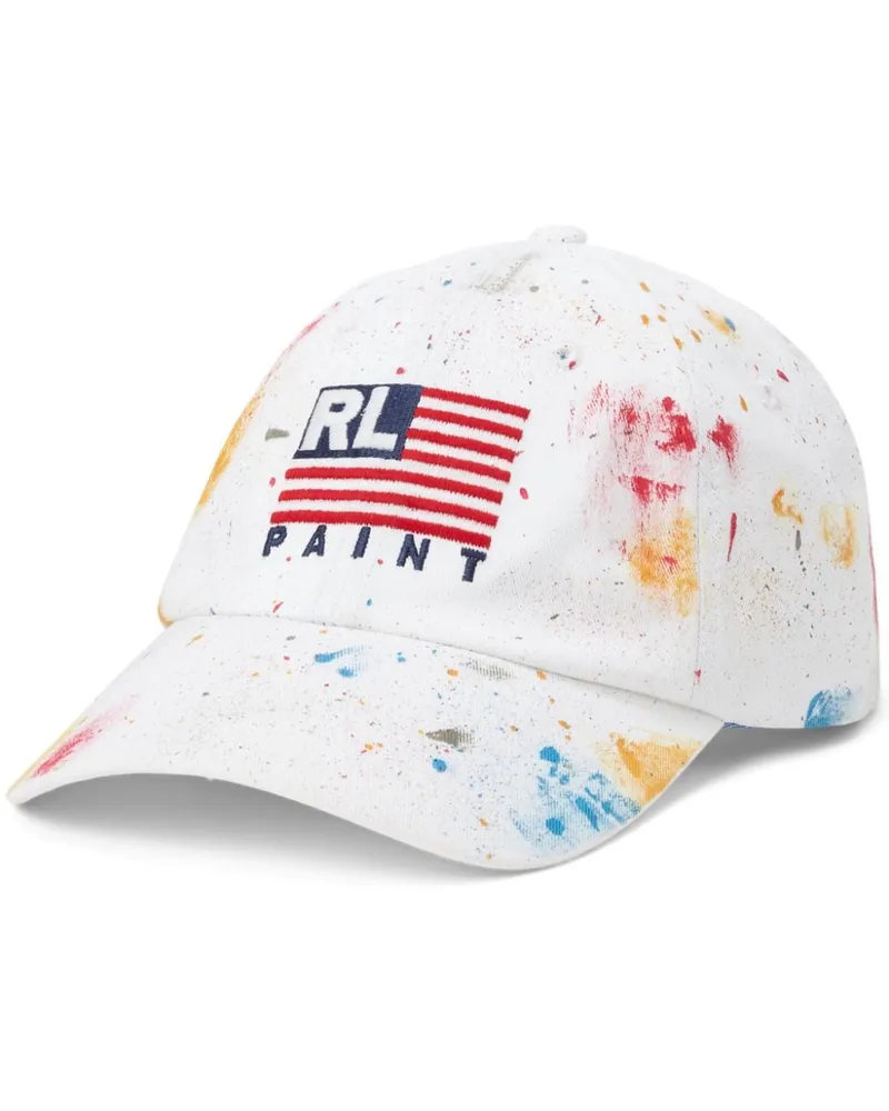 Ralph Lauren Baseballkappe mit Graffiti-Effekt - Weiß Weiß