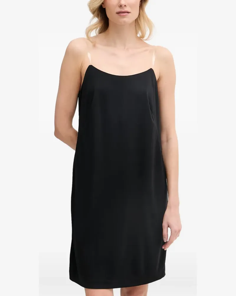 DKNY transparent-strap plunge-back mini dress - Schwarz Schwarz