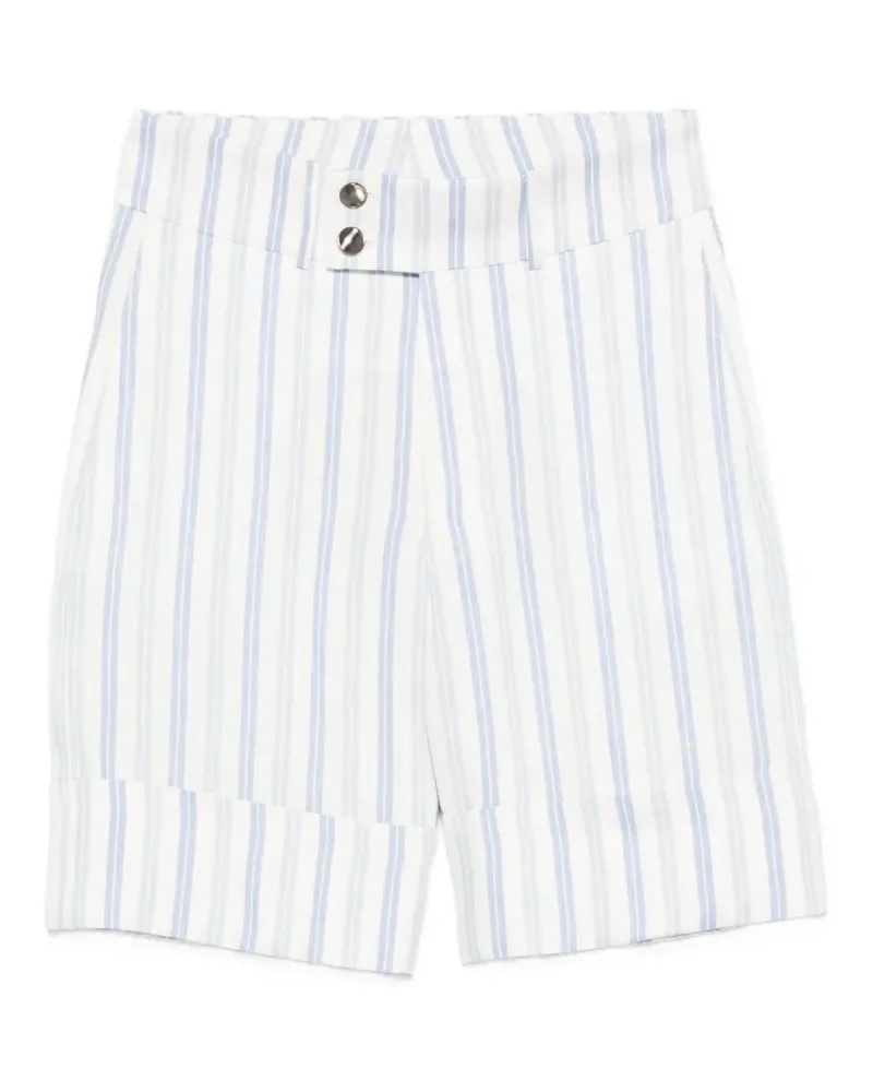 Berwich Gestreifte Nadine Shorts - Weiß Weiß