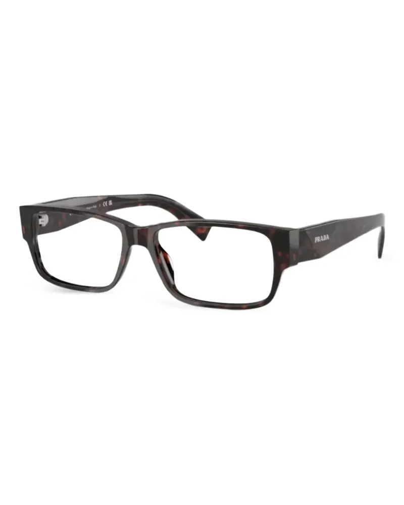 Prada Brille mit eckigem Gestell - Schwarz Schwarz