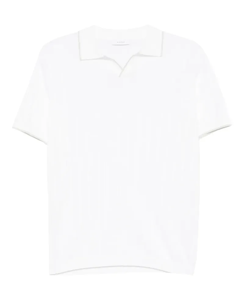 Diktat ribbed V-neck polo shirt - Weiß Weiß