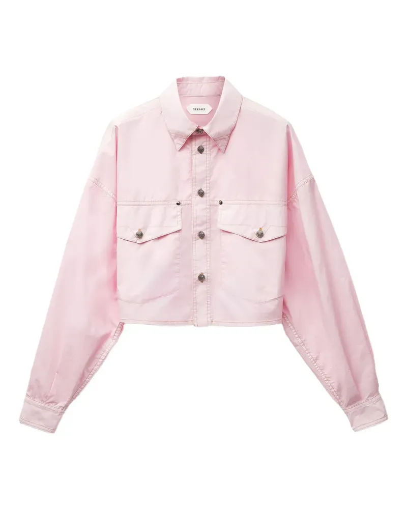 Versace cotton-poplin crop shirt - Rosa Rosa