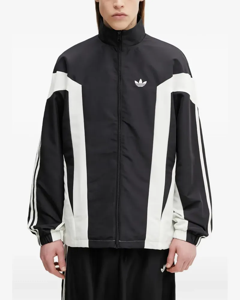 adidas Originals Basketball logo-embroidered side-stripe windbreaker - Schwarz Schwarz