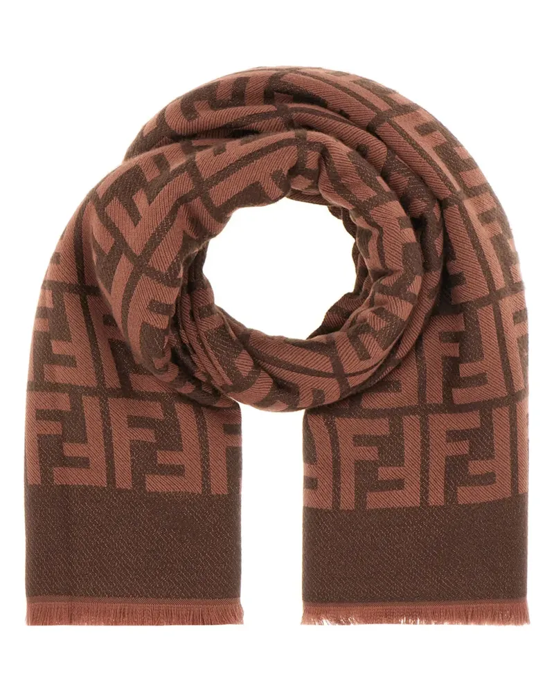 Fendi Schal mit Jacquard-Logo - Braun Braun