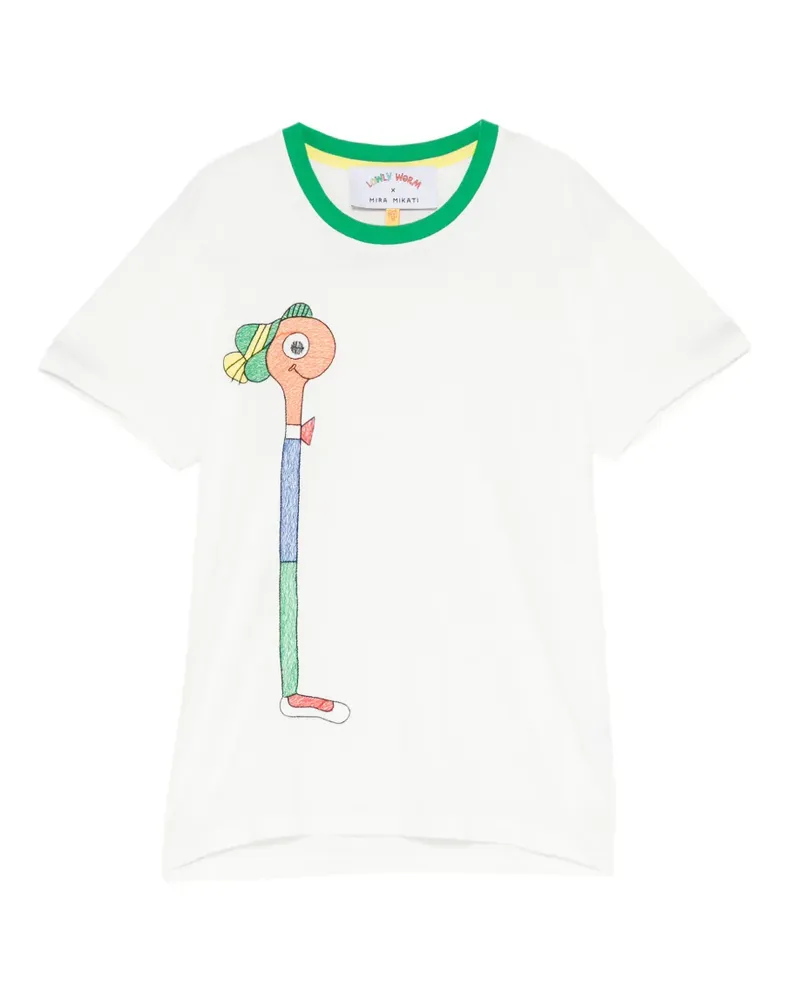 Mira Mikati Lowly Worm x  Lowly T-Shirt mit Stickerei - Weiß Weiß