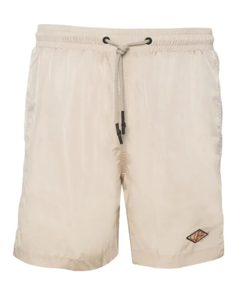 Low Brand logo-patch drawstring swim shorts - Nude Nude