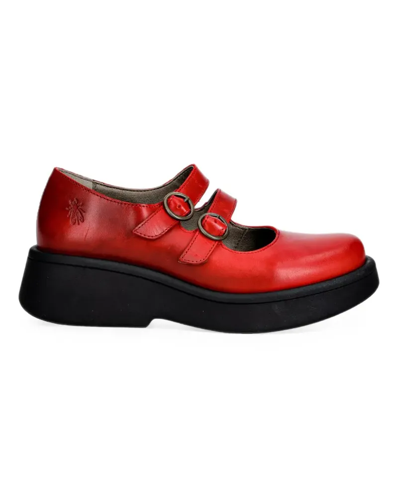 Fly London MILY532FLY Plateau-Schuhe mit Schnallenriemen - Rot Rot