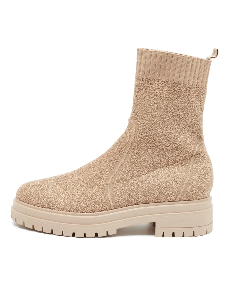 Gianvito Rossi Torrance bouclé ankle boots - Nude Nude