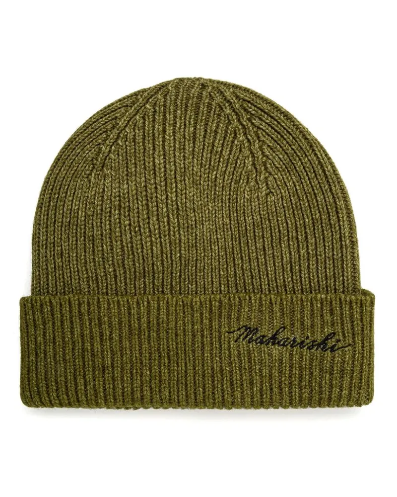 maharishi Beanie mit Stickerei - Grün Grün