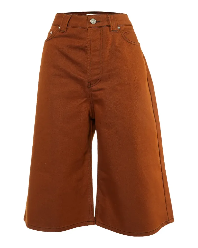 Ganni high-waisted relaxed-leg shorts - Braun Braun