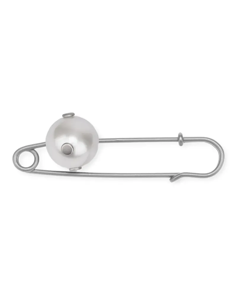 Alberta Ferretti Anstecknadel mit Perlendetail - Silber Silber