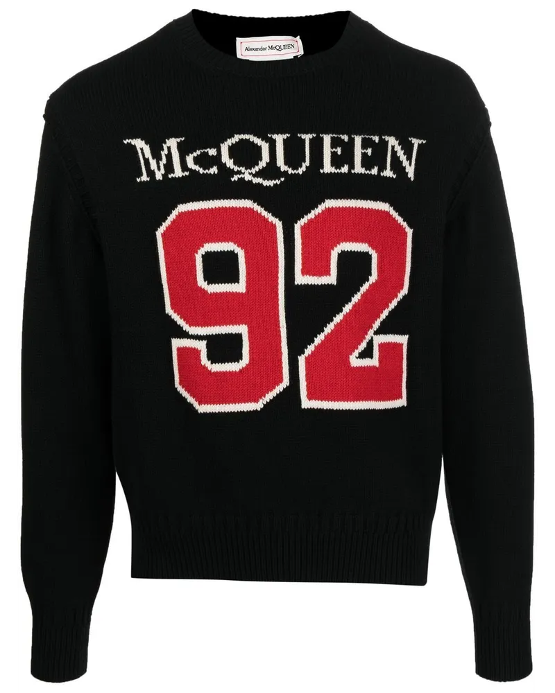 Alexander McQueen Pullover mit Intarsien-Motiv - Schwarz Schwarz