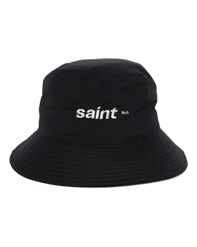 SAINT MXXXXXX Fischerhut mit Logo-Stickerei - Schwarz Schwarz