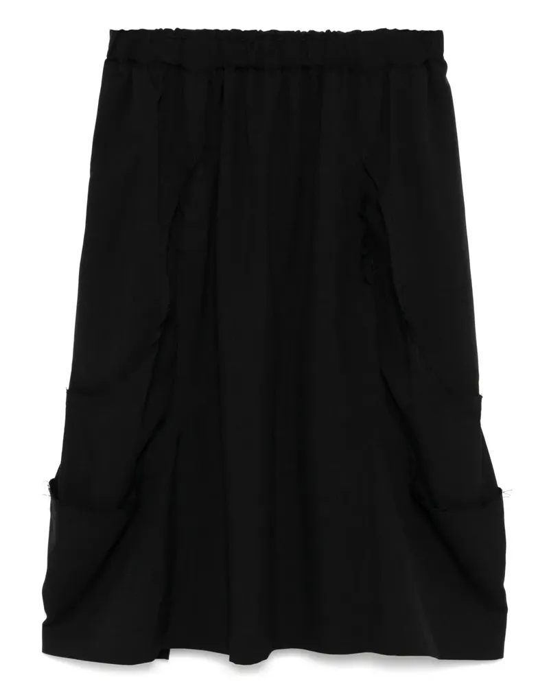 Comme des Garçons Rock mit ungesäumten Kanten - Schwarz Schwarz