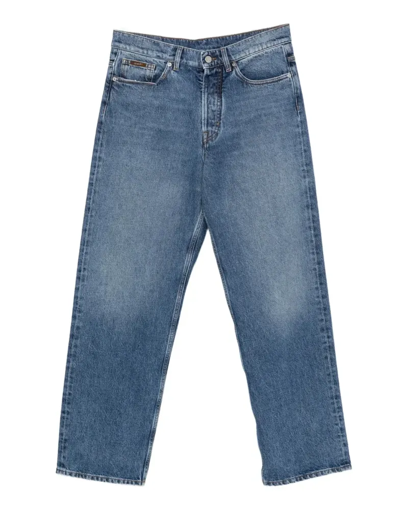 Moncler Straight-Leg-Jeans mit Logo-Patch - Blau Blau