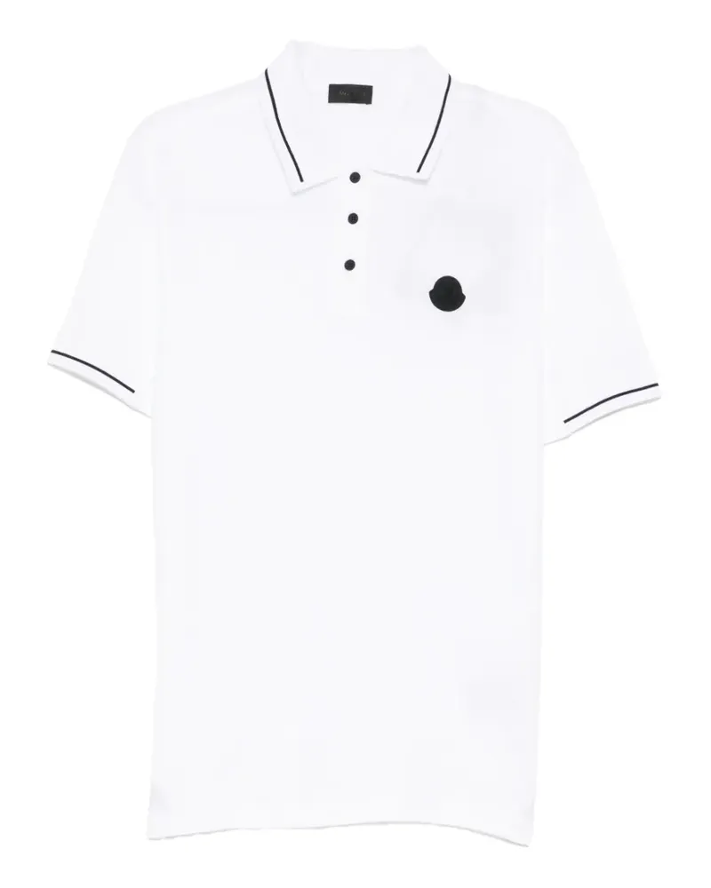 Moncler Poloshirt mit Logo-Patch - Weiß Weiß