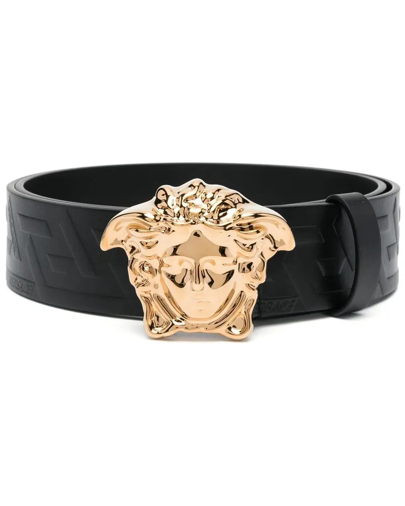 Versace La Medusa Greca leather belt - Schwarz Schwarz