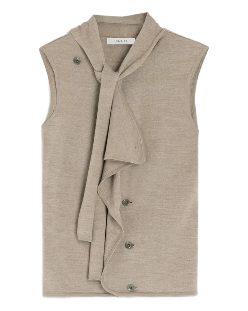 Christophe Lemaire Asymmetrisches Strickoberteil mit Schleifenkragen - Nude Nude