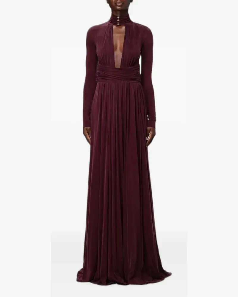 Elisabetta Franchi cut-out ruched-waist maxi dress - Rot Rot