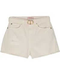 Twin-Set Ausgefranste Jeans-Shorts Nude