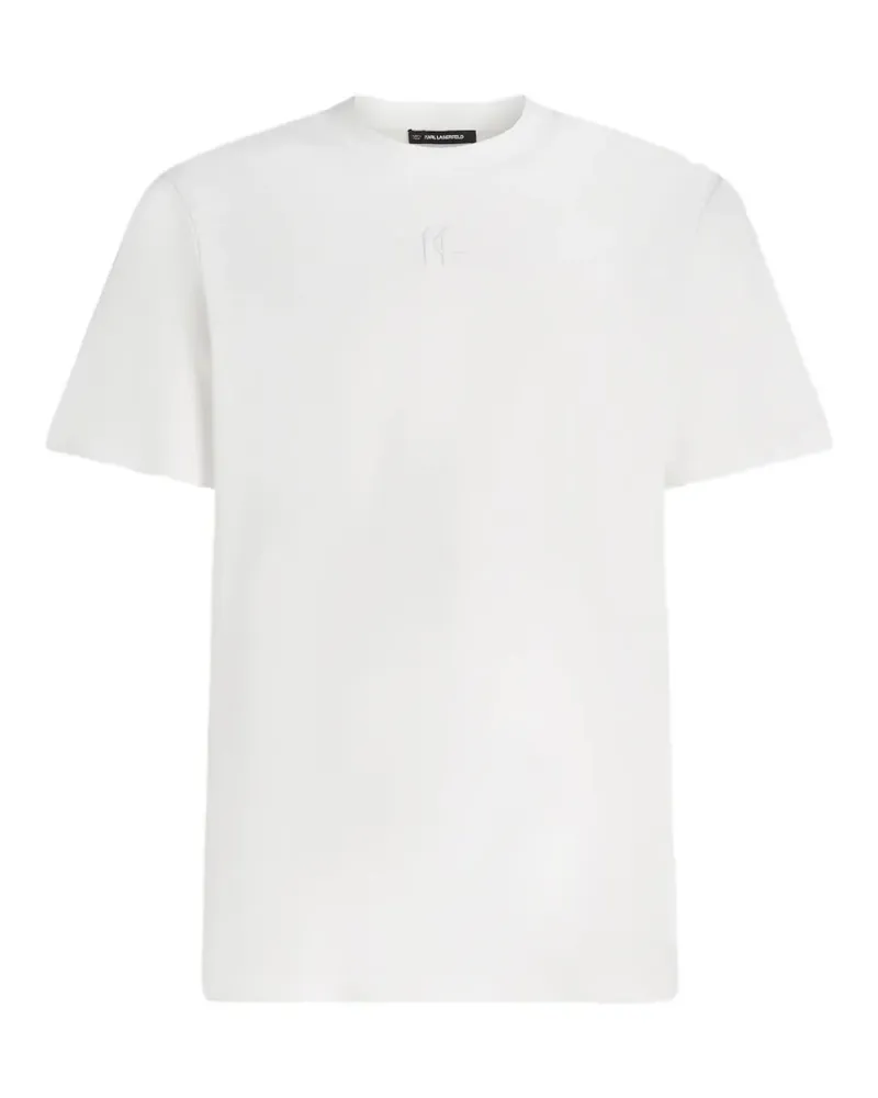 Karl Lagerfeld T-Shirt mit Logo-Stickerei - Weiß Weiß