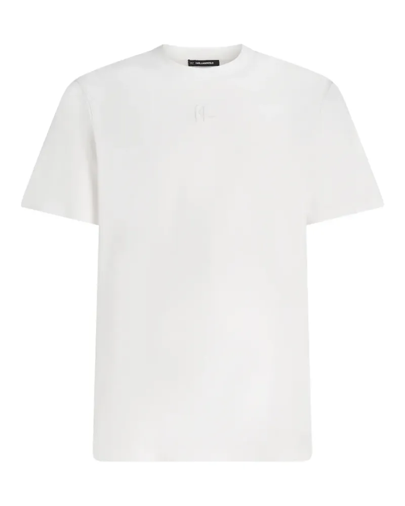 Karl Lagerfeld T-Shirt mit Logo-Stickerei - Weiß Weiß